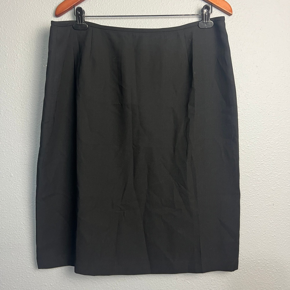 Isabella Suits Black Polyester Pencil Skirt‎ Size 16 Career Work Classic Church
